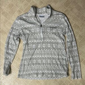 Gray Patterned Columbia Quarter Zip